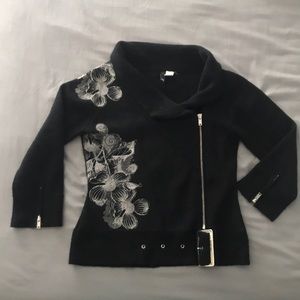 RARE H&M cropped ‘motorcycle” sweater